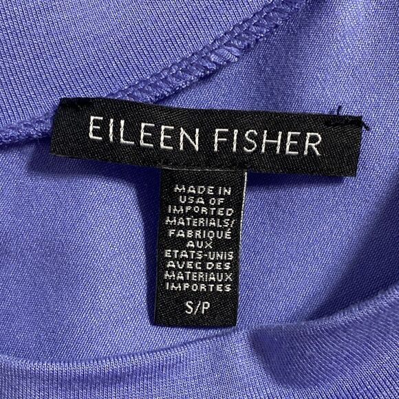 Eileen Fisher Shirt Women's S Raglan Sleeve Crewneck Purple Hydrangea Oversized - Picture 5 of 6